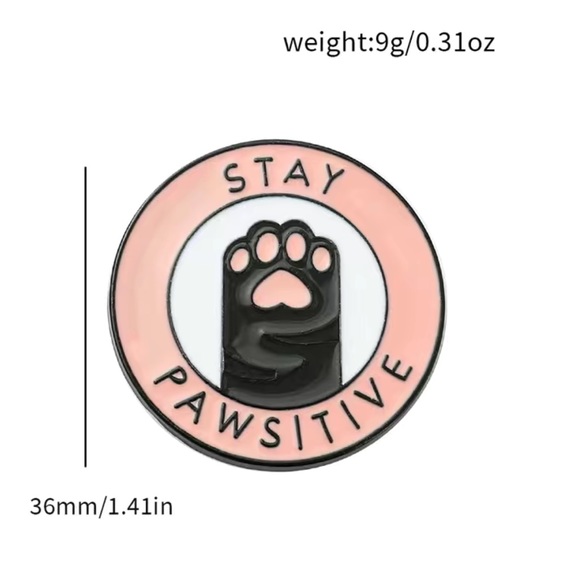 New Pair of cute Cat Pins- stay pawsitive & cats and coffee - Picture 3 of 4